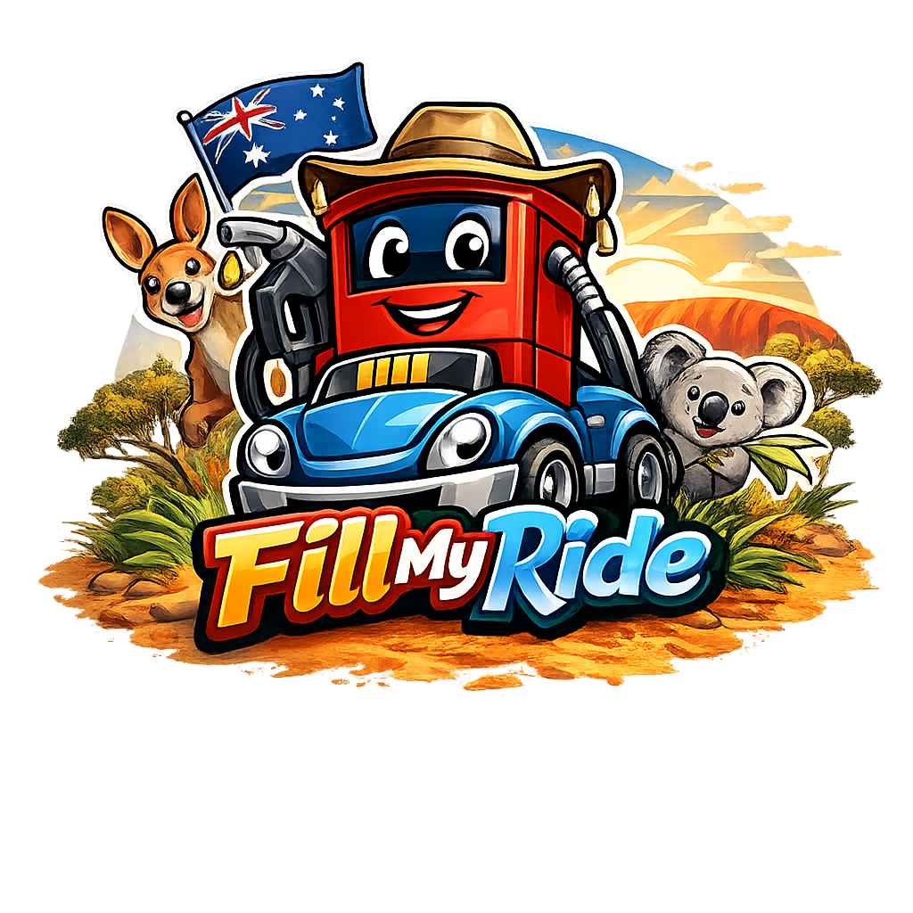Fill My Ride mascot peeking